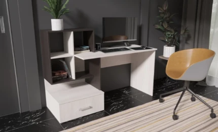 Фото для Стол компьютерный №8 (УПКФ) (Сандал Светлый, Венге(с фурнитурой)) МИФ