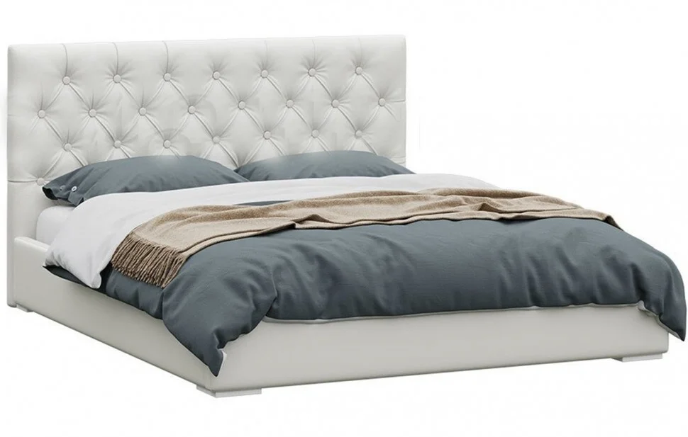 Кровать Парма 1600 с ПМ (Белый к/з) МИФ