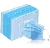 Фото для Маска медицинская трехслойная на резинке нестерильная голубая (ГЕКСА) 100 шт. в упаковке