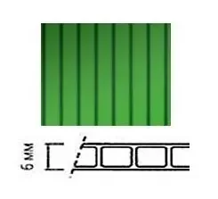 Фото для Сотовый поликарбонат Зеленый 6мм SUNNEX (12л) 810гр 2100*12000*6мм