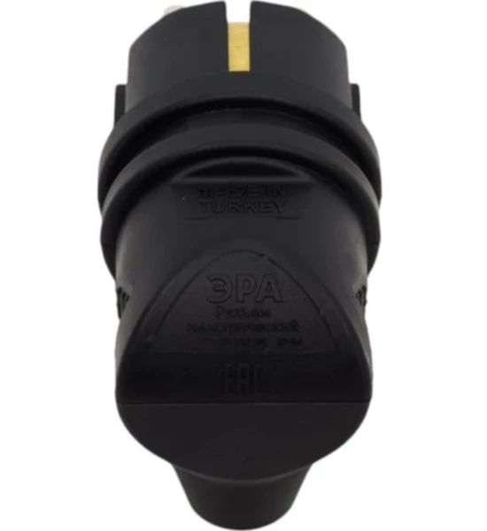 Вилка ЭРА V9-В-IP44 каучуковая с/з 90град.16А черная