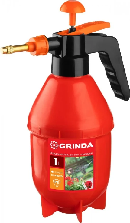 Фото для GRINDA PS-1E, объем 1 л, ручной, с удлинённым соплом, колба из полиэтилена, помповый опрыскиватель (40366)