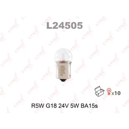 Фото для Лампа R5W 24V BA15S HCV LYNXauto L24505