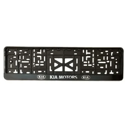 Фото для Рамка под номер с надписью «KIA MOTORS» серебро, черная Россия