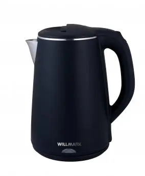 Чайник Willmark WEK-2002PS (2,0л, двойн. стенки, 2000Вт, пластик, Черный)