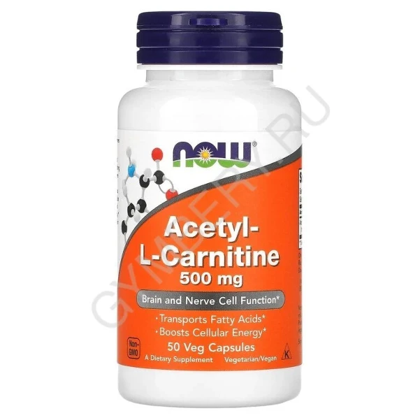 Фото для NOW Acetyl L-Carnitine 500mg 50 vcaps, шт., 1808002
