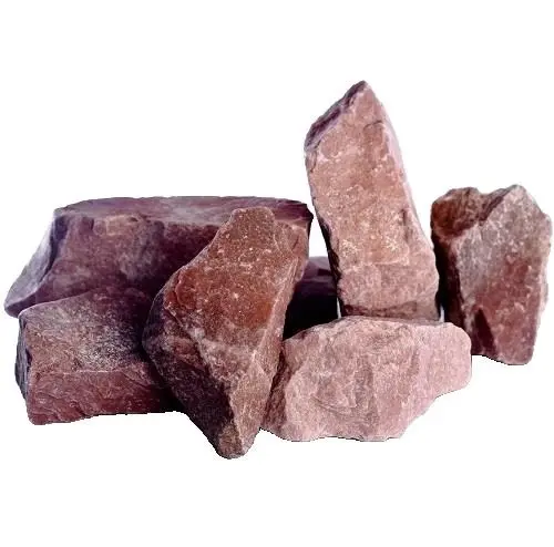 Камни для бань "Кварцит малиновый", колотый ,20кг.