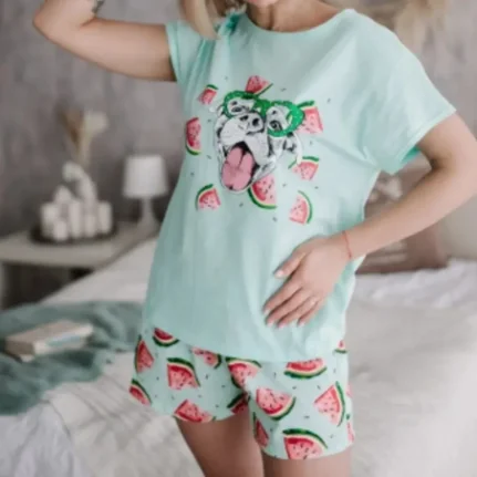 Пижама женская с шортами Арбузы
