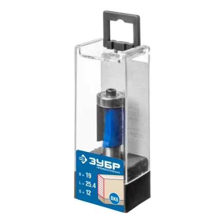 Фото для Фреза кромочная с нижним подшипником, D - 19мм, длина - 25.4мм, хв.-12мм, d-19мм - Зубр