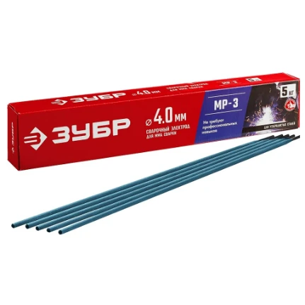 Фото для Электроды 4,0мм х 350мм с рутиловым покрытием (упаковка 5,0кг) в коробке - Зубр