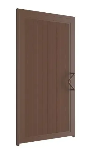 Фото для Калитка стандартных размеров в алюминиевой раме с заполнением сэндвич-панелями SPDS с установкой