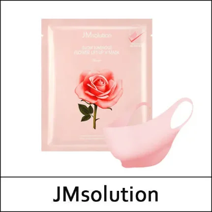 Фото для Маска для подтяжки контура лица с розовой водой JMsolution Glow Luminous Flower Lift-Up V Mask