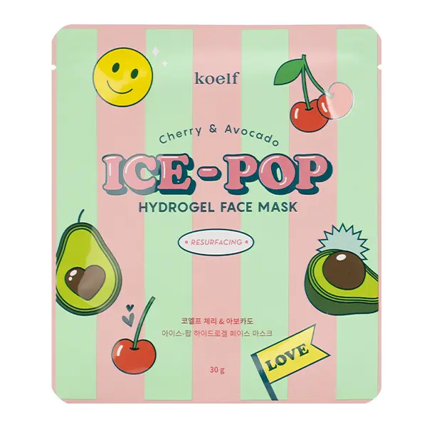 Гидрогелевая маска для лица с вишней и авокадо KOELF Cherry Avocado Ice-Pop Hydrogel Face Mask
