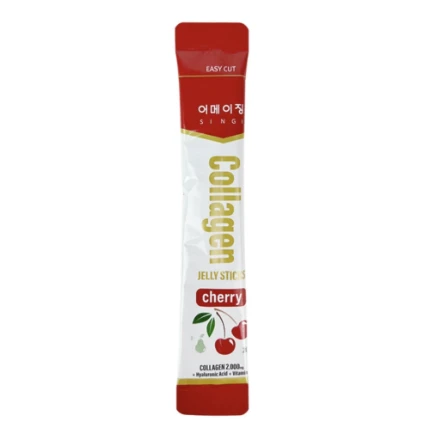 Фото для Вишневое желе с коллагеном в стике [Singi] Collagen Cherry Jelly Sticks 1 шт (20 г)
