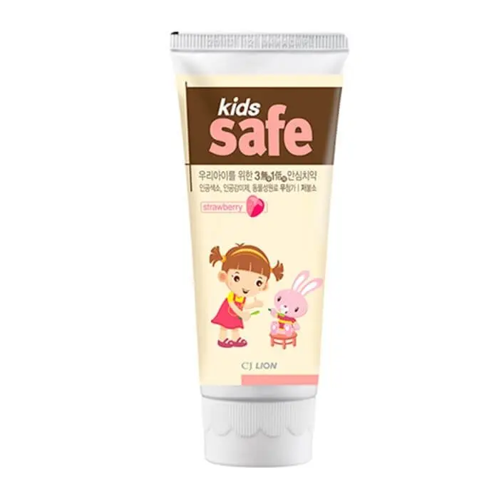 Детская зубная паста CJ Lion Kids Safe Toothpaste - Strawberry Детская зубная паста от 3 до 12 лет со вкусом клубники