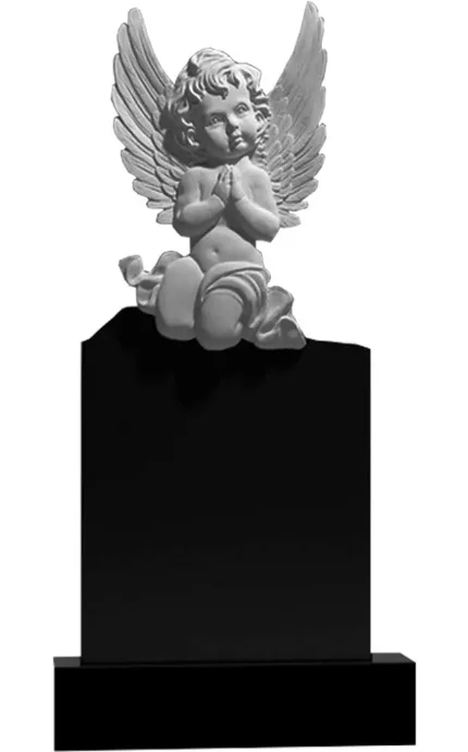 Фото для Детские памятники на могилу гранитные черные ВАР-237 "Ангел" (премиум-класс)