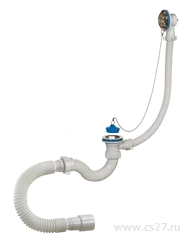 Фото для Сифон для ванны A-40089 1 1/2" х 40, с переливом и гибкой трубой 40-40/50 (30 шт)