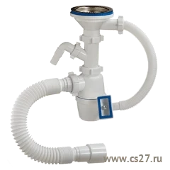 Фото для Сифон бутылочный А-4011 3 1/2" х 40, с одним отв, с переливом, гиб трубой 40-40/50