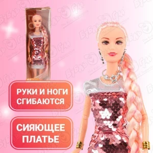 Фото для Кукла Lanson Toys блондинка в платье с пайетками и длинными волосами в ассортименте с 3лет