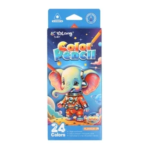 Фото для Карандаши Yalong двусторонние трехгранные 24цв 12шт