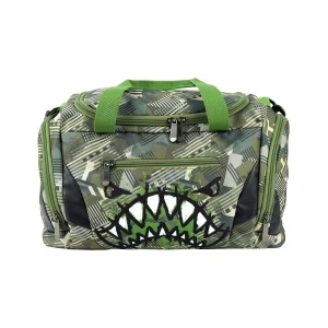 Фото для Сумка спортивная JUNGER акула с абстрактным принтом с черными вставками зеленая