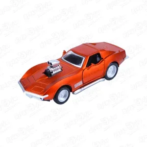 Автомобиль гоночный раритетный kings toy инерционный световые звуковые эффекты металлический оранжевый