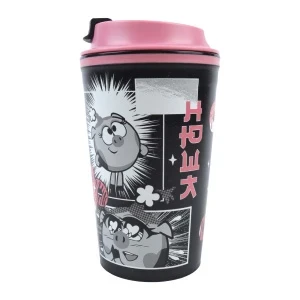 Фото для Термостакан Смешарики Нюша серый с розовой крышкой 350мл