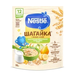 Фото для Каша Nestle Шагайка молочная яблоко-банан-груша 190г с 12мес БЗМЖ