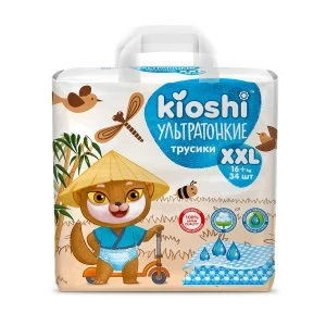 Фото для Подгузники-трусики Kioshi ультратонкие XXL 16кг 34шт