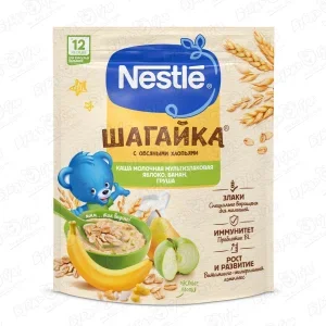 Фото для Каша Nestle Шагайка молочная яблоко-банан-груша 190г с 12мес БЗМЖ