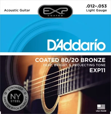 Фото для Струны для акустической гитары D'addario EXP11 Light