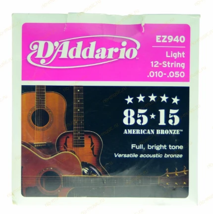 Фото для Струны для 12-ти струнной гитары D'ADDARIO EZ940 Light