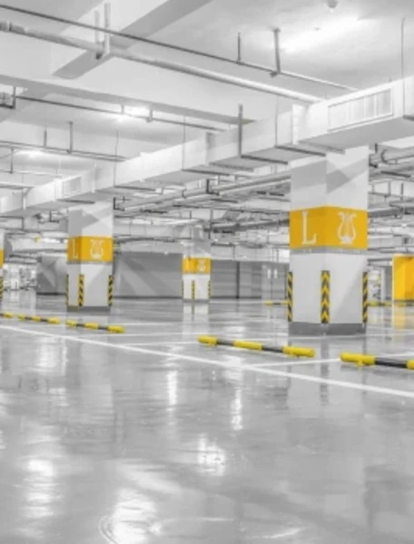 Фото для Монтаж наливных полимерных полов: Эпоксидный наливной пол для паркингов