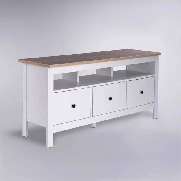 Фото для САГА тумба под ТВ 3 ящика белый/ясень