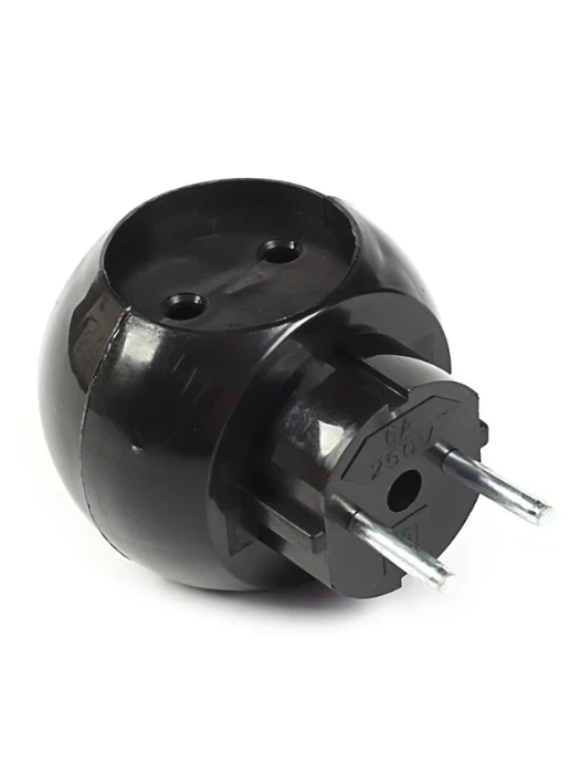 Разветвитель 3-м 6А IP20 Шар 220В черн. Rexant 11-1063-1