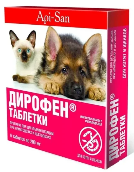 Фото для Дирофен ПЛЮС д/котят и щенков (1таб.на 1кг) уп.6 табл.