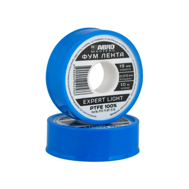 Фото для ФУМ Лента серии Expert lite (19 мм х 0,075 мм х 10 м) ABRO MASTERS PTFE-19-007-10-RE
