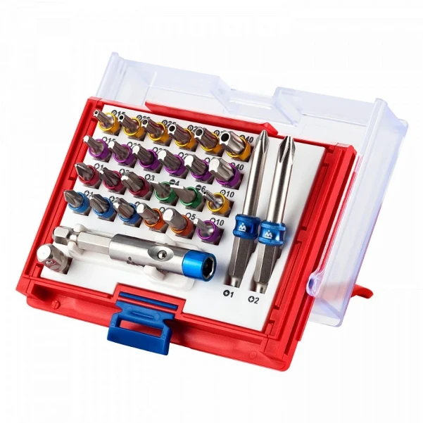 Фото для Набор вставок (бит) 1/4", TORX, HEX, PZ, PH, SLOT, 28 предметов МАСТАК 058-11028C