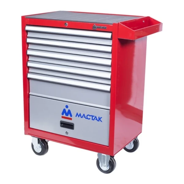 Фото для Тележка инструментальная серии «ОПТИМА», 5 полок и отсек, красная МАСТАК 522-05581MR